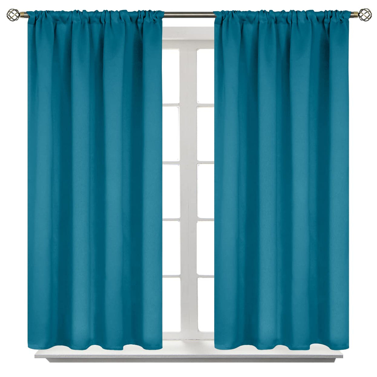 BGment Black Blackout Curtains 40 Inches Long for Kitchen Window 2 Panels