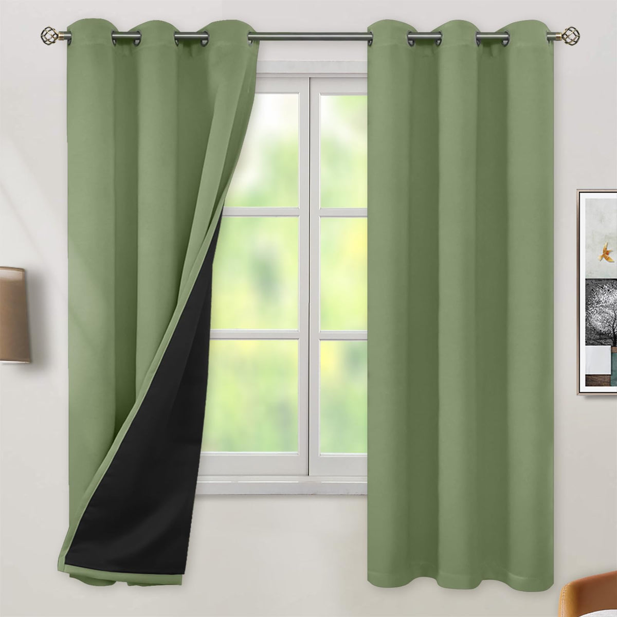 BGment 40 Inch Long Short Blackout Curtains for Small Windows