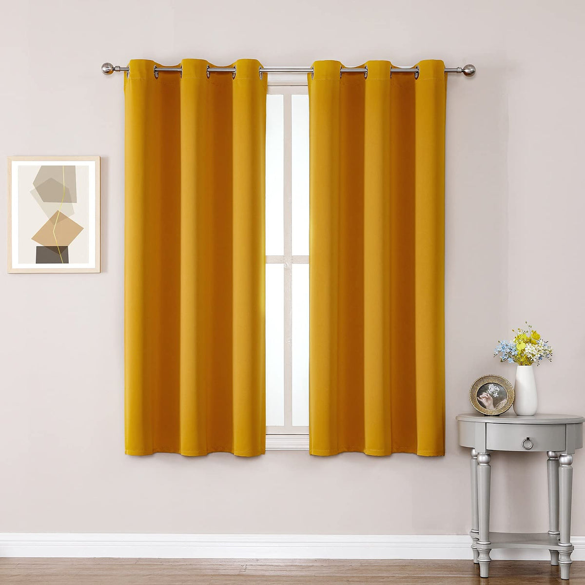 ChrisDowa Small Blackout Curtains for Kitchen & Bedroom 36 Inches Long