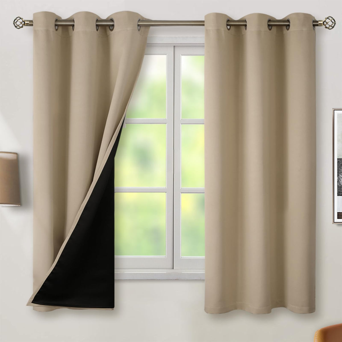 BGment 40 Inch Long Short Blackout Curtains for Small Windows