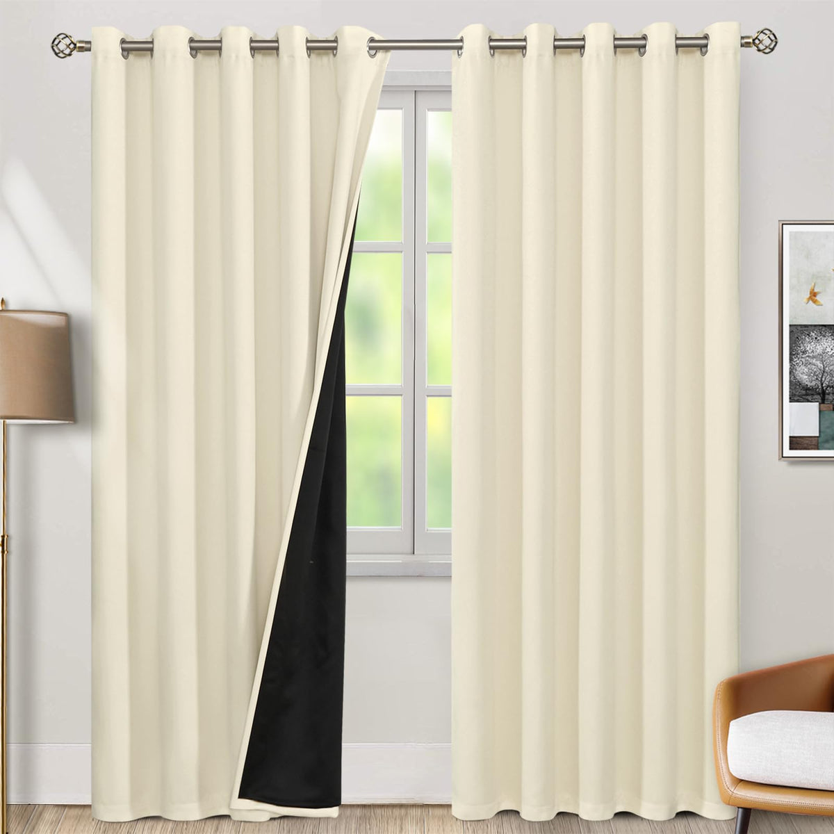 BGment 40 Inch Long Short Blackout Curtains for Small Windows