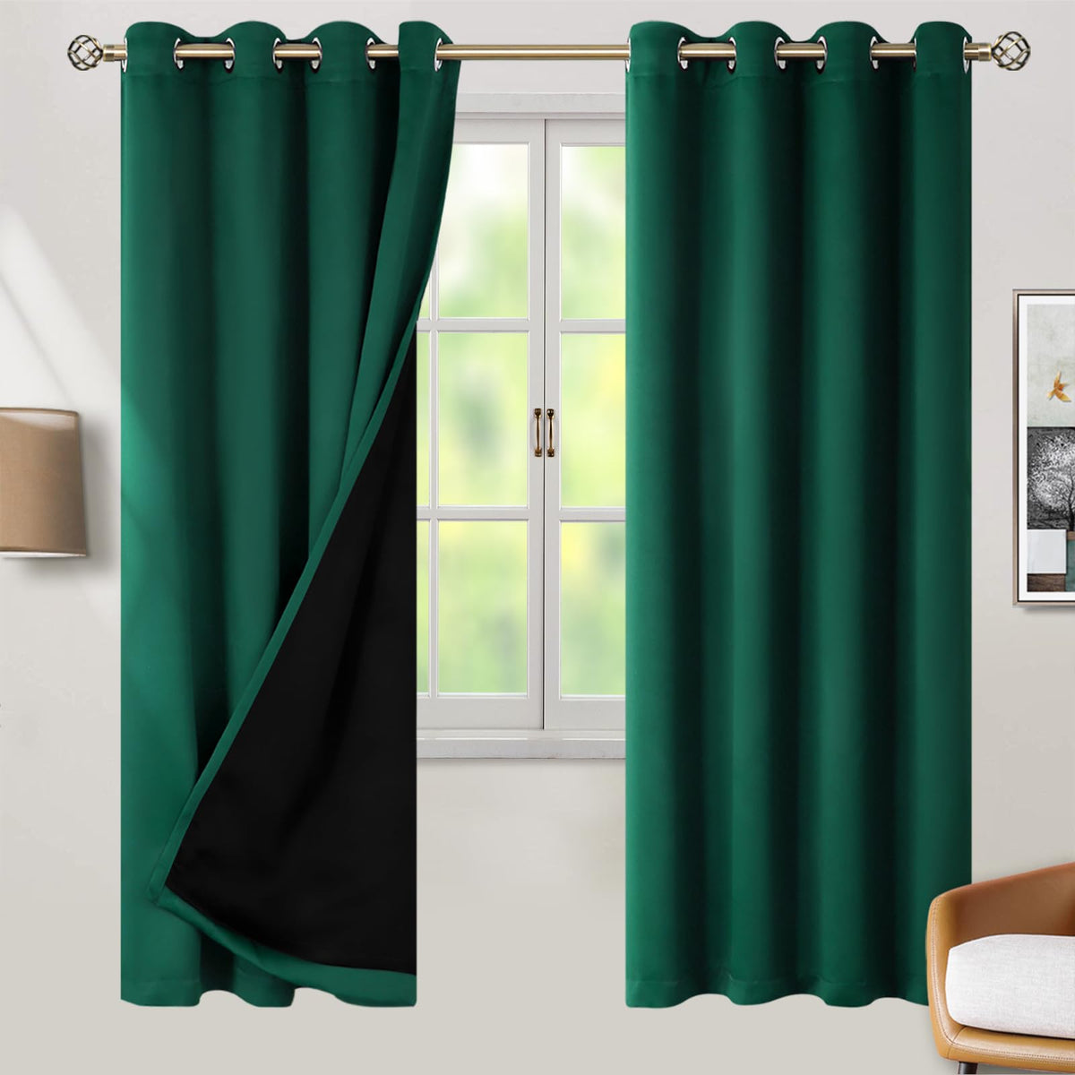 BGment 40 Inch Long Short Blackout Curtains for Small Windows