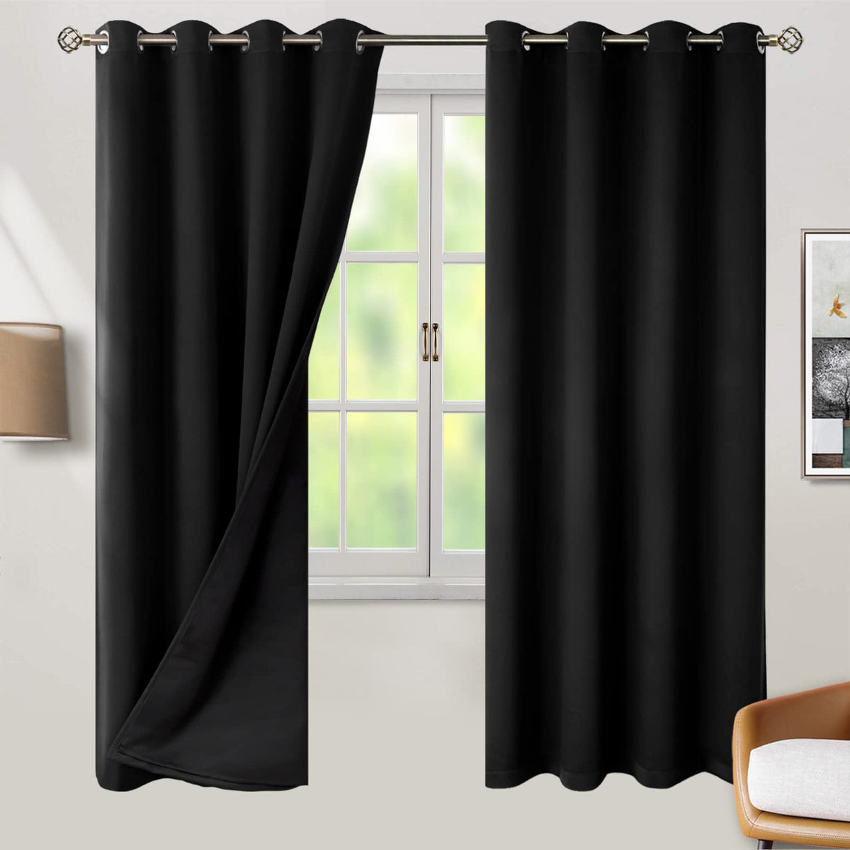 BGment 40 Inch Long Short Blackout Curtains for Small Windows