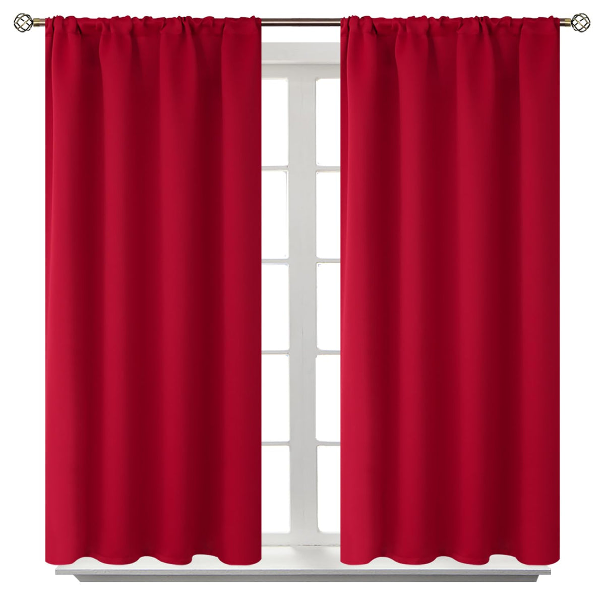 BGment Black Blackout Curtains 40 Inches Long for Kitchen Window 2 Panels