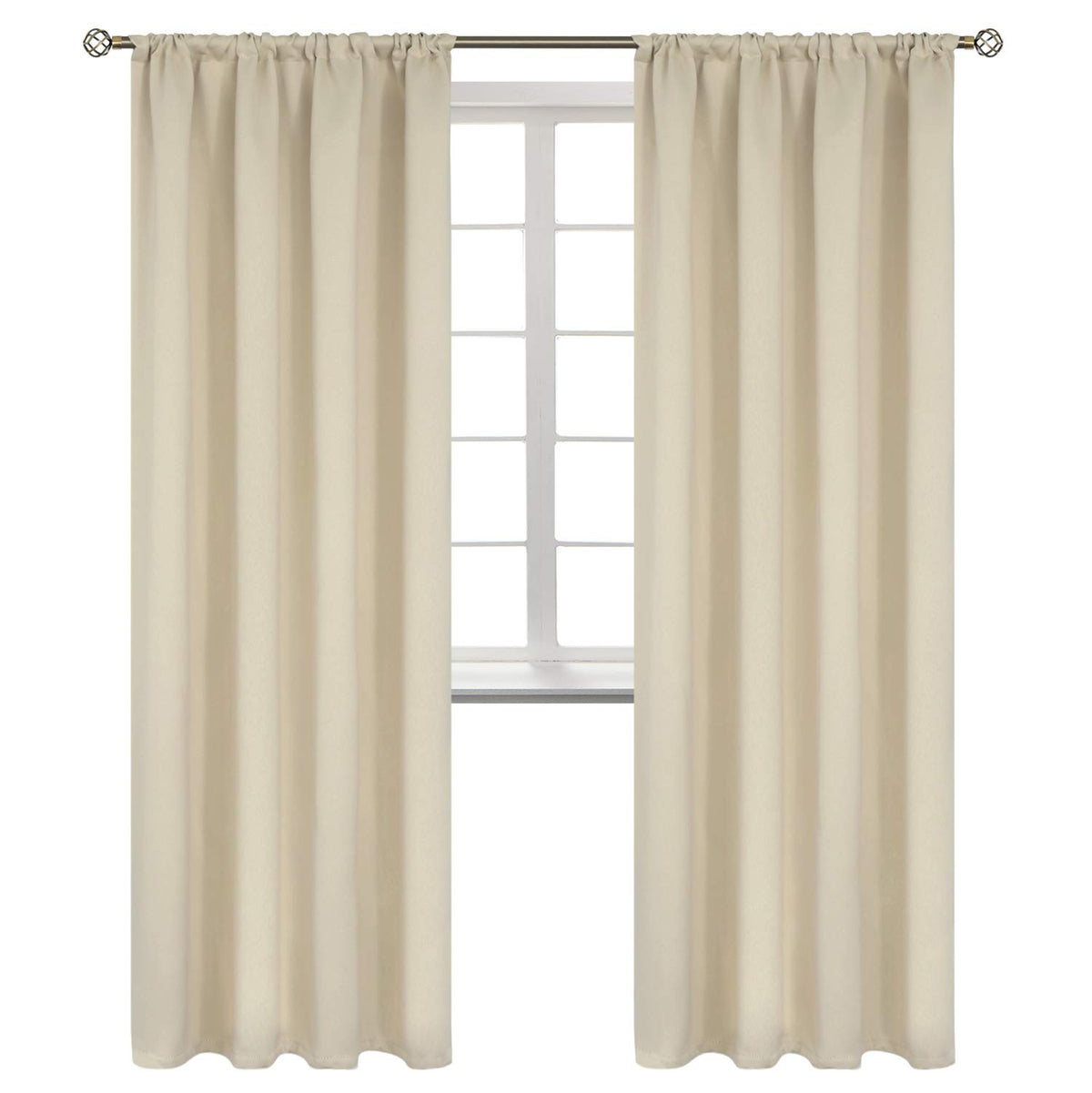 BGment Black Blackout Curtains 40 Inches Long for Kitchen Window 2 Panels