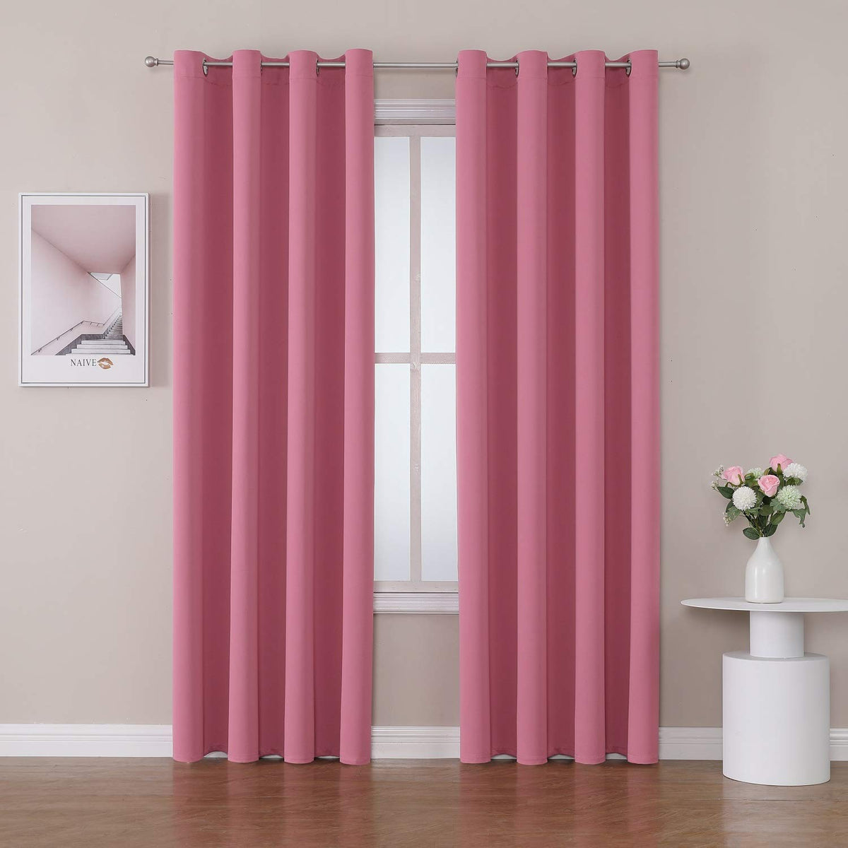 ChrisDowa Small Blackout Curtains for Kitchen & Bedroom 36 Inches Long