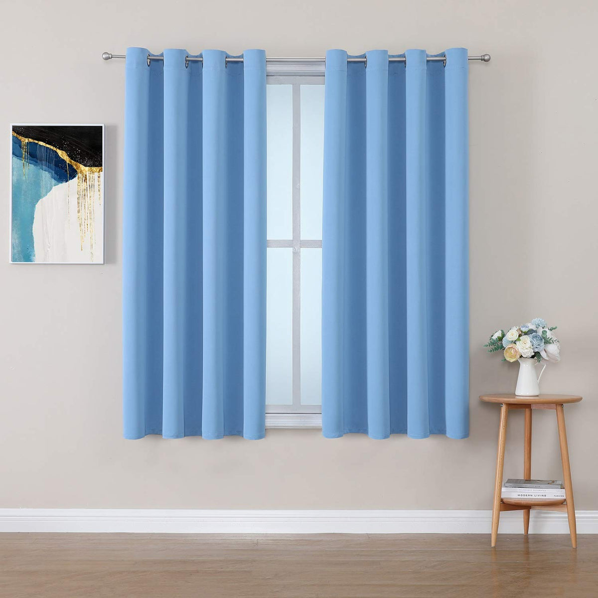 ChrisDowa Small Blackout Curtains for Kitchen & Bedroom 36 Inches Long