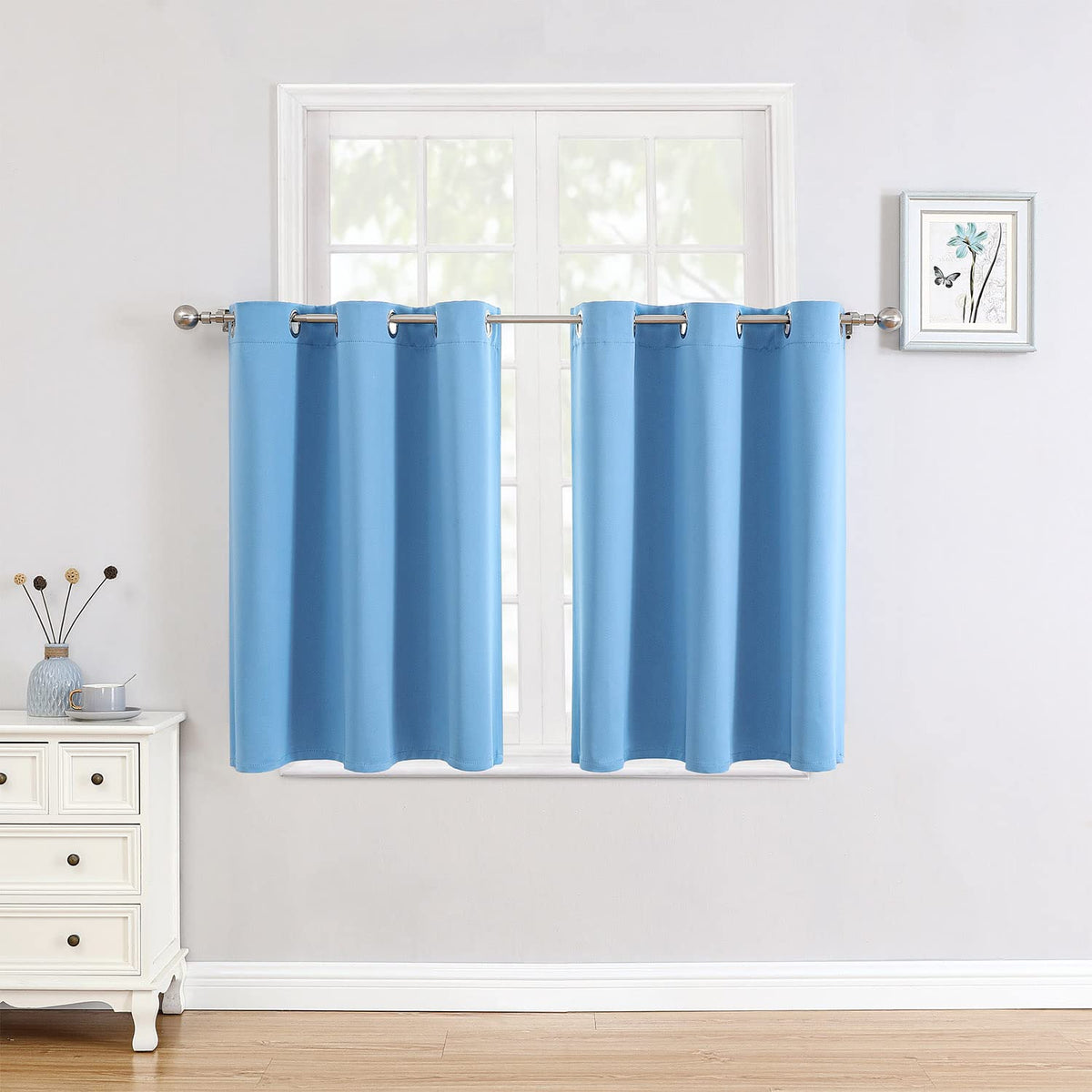 ChrisDowa Small Blackout Curtains for Kitchen & Bedroom 36 Inches Long