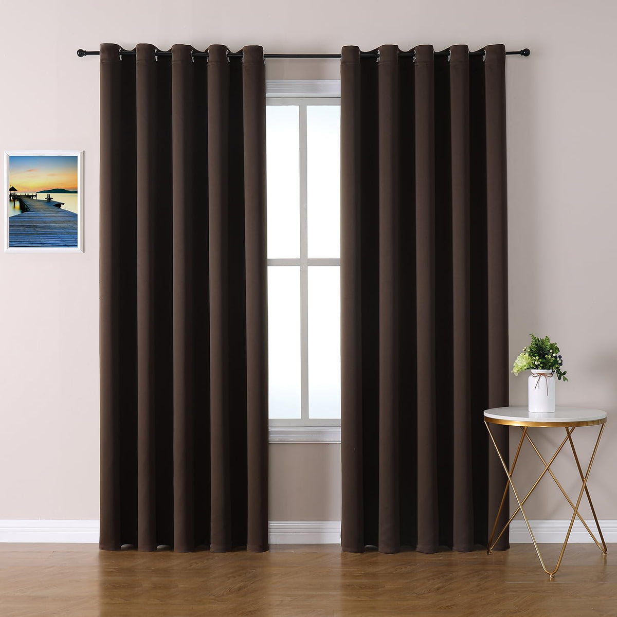 ChrisDowa Small Blackout Curtains for Kitchen & Bedroom 36 Inches Long