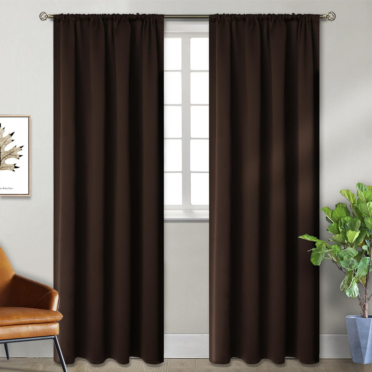 BGment Black Blackout Curtains 40 Inches Long for Kitchen Window 2 Panels