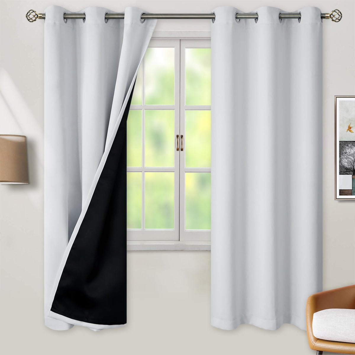 BGment 40 Inch Long Short Blackout Curtains for Small Windows