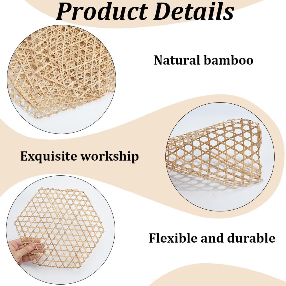 CRASPIRE 20Pcs Bamboo Trivet Mat Hot Plate Pad Food Steamer Liner Weaving Net Hexagon Placemat Heat Resistant Table Counter Protector Reusable for Steaming Dumplings Fish Dish Hot Tea Coffee Pot Pans