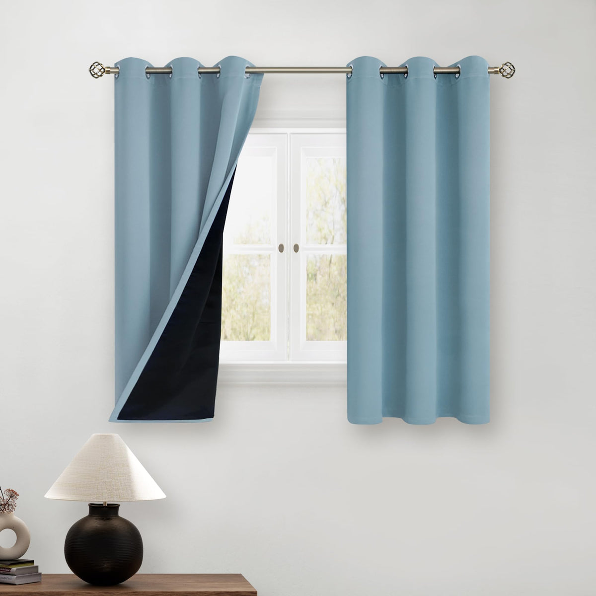BGment 40 Inch Long Short Blackout Curtains for Small Windows