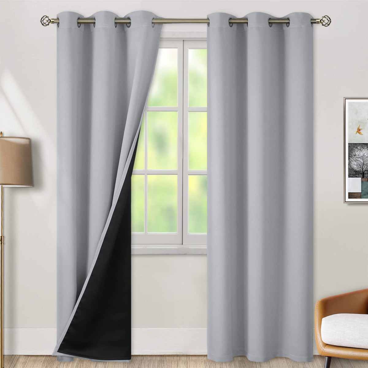 BGment 40 Inch Long Short Blackout Curtains for Small Windows