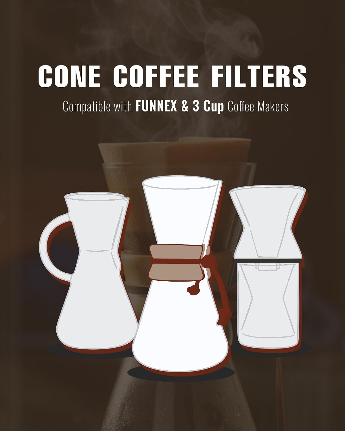 100 Count Unbleached Coffee Filters for Chemex Coffee Maker