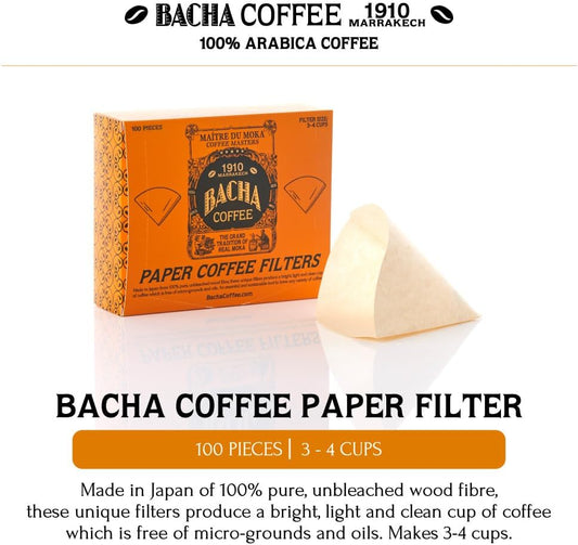 Bacha Coffee Paper Coffee Filters - Large, 100 Count (3-4 Cups)