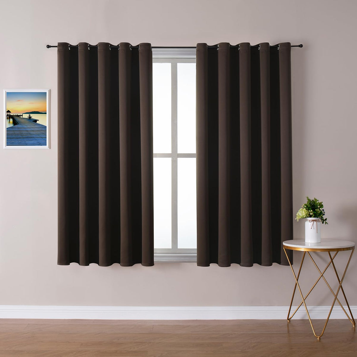 ChrisDowa Small Blackout Curtains for Kitchen & Bedroom 36 Inches Long