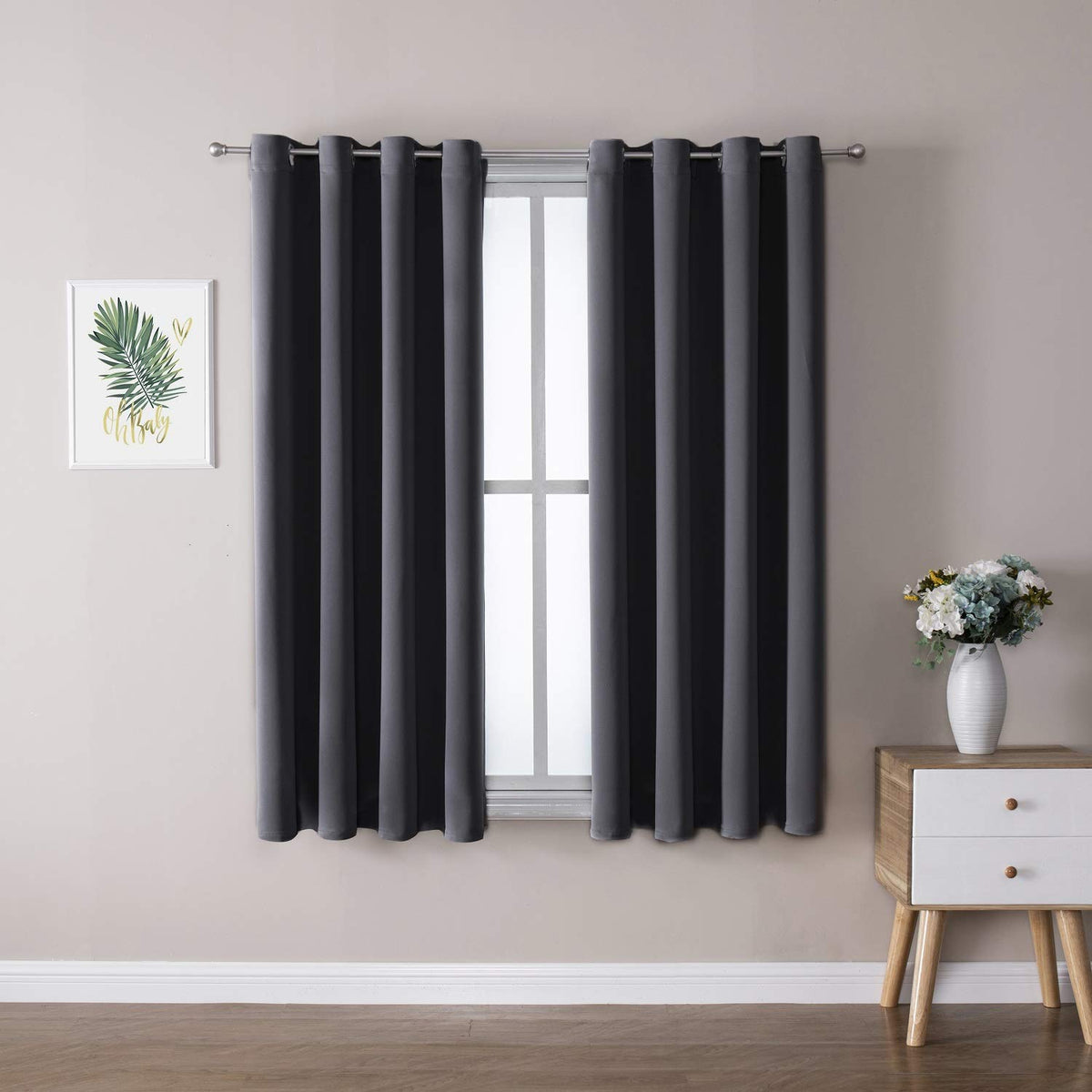 ChrisDowa Small Blackout Curtains for Kitchen & Bedroom 36 Inches Long