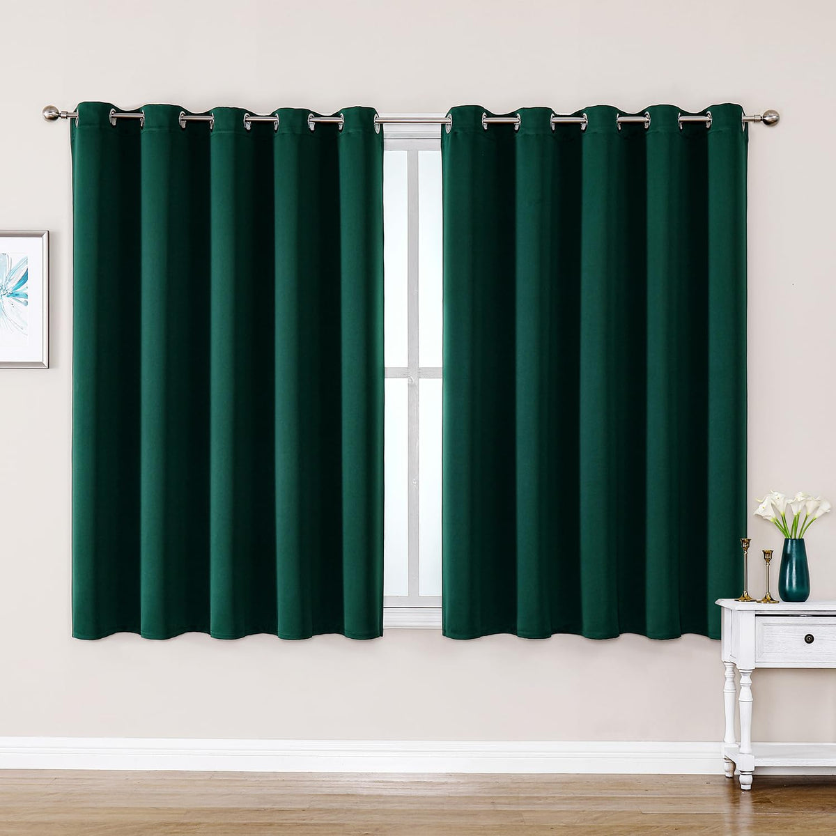 ChrisDowa Small Blackout Curtains for Kitchen & Bedroom 36 Inches Long
