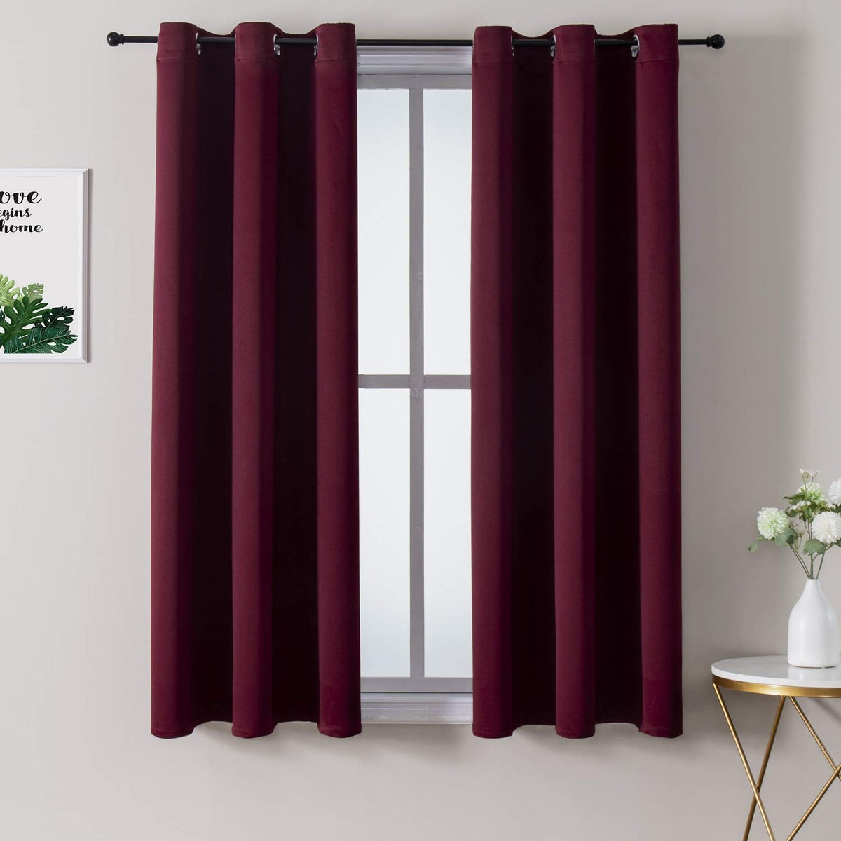 ChrisDowa Small Blackout Curtains for Kitchen & Bedroom 36 Inches Long