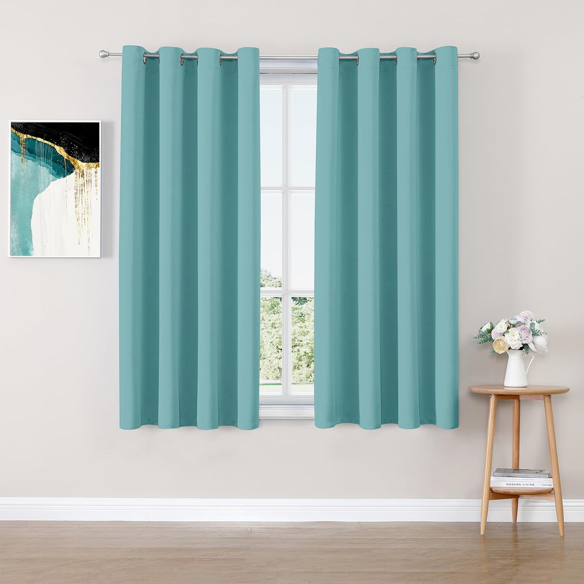 ChrisDowa Small Blackout Curtains for Kitchen & Bedroom 36 Inches Long