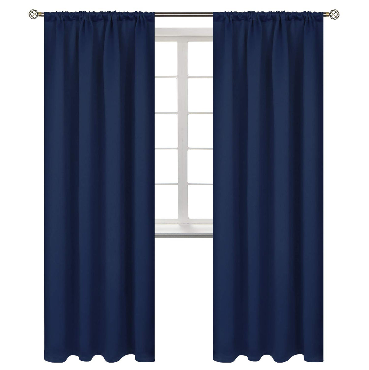 BGment Black Blackout Curtains 40 Inches Long for Kitchen Window 2 Panels