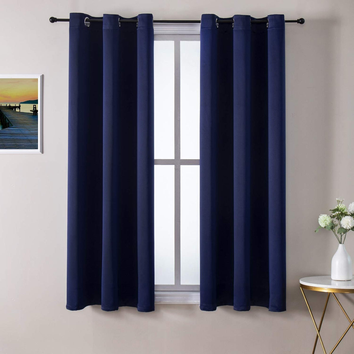 ChrisDowa Small Blackout Curtains for Kitchen & Bedroom 36 Inches Long