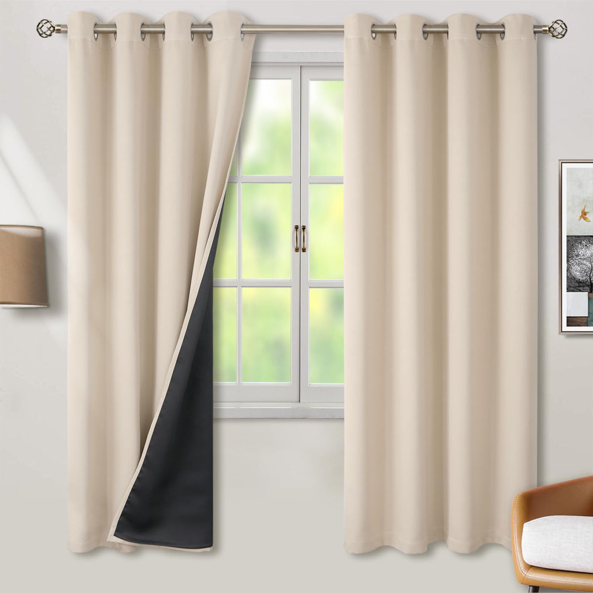 BGment 40 Inch Long Short Blackout Curtains for Small Windows