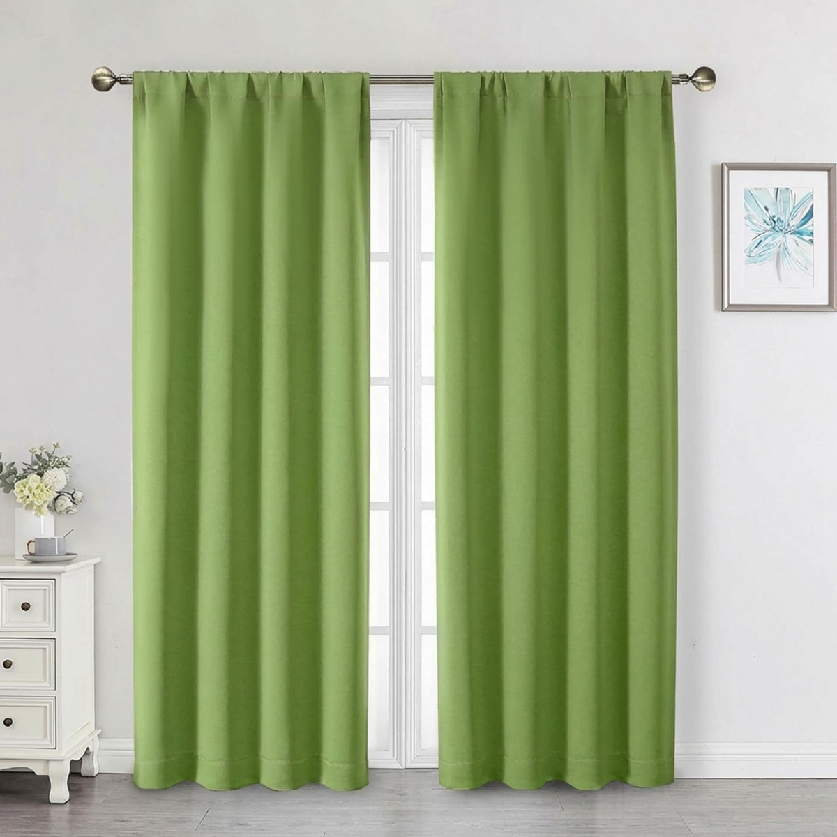 Black Cafe Blackout Curtains 36 Inch Length 2 Panels Set, Soft Solid Thermal Insulated Room Darkening Small Window Curtains for Kitchen Bathroom Basement, Black, Each, 40" Wx36 L