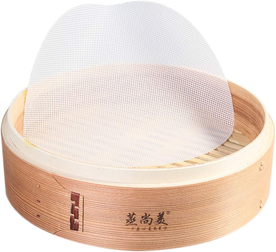 5PCS Silicone Steamer Liners Mesh Non-stick Mat Round Shape Steamed Dumplings Pastry Dim Sum