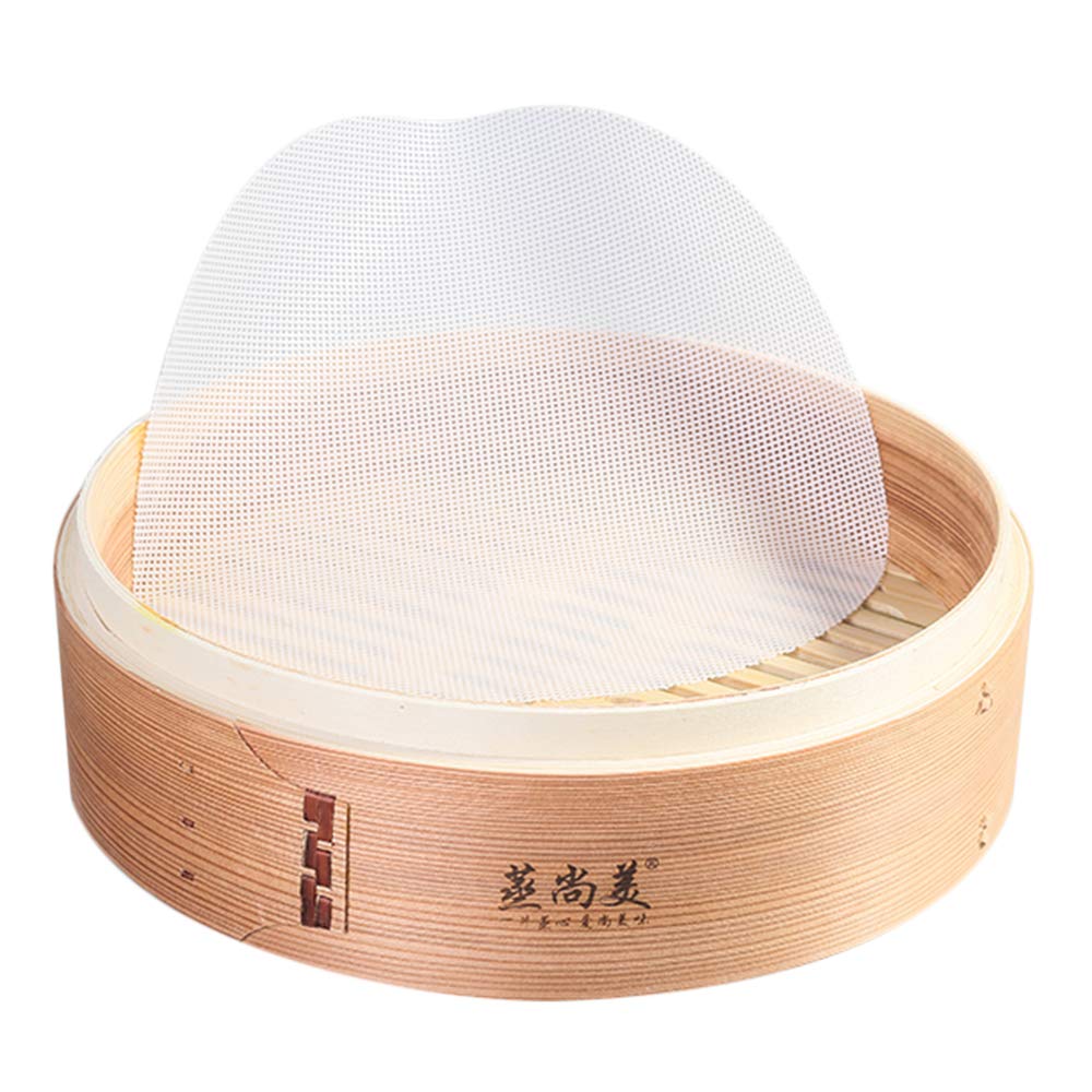 5PCS Silicone Steamer Liners Mesh Non-stick Mat Round Shape Steamed Dumplings Pastry Dim Sum