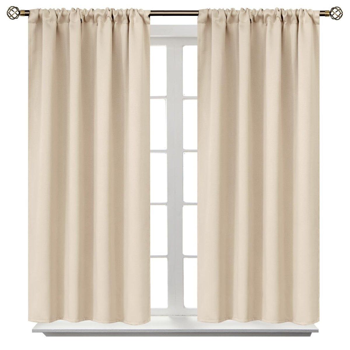 BGment Black Blackout Curtains 40 Inches Long for Kitchen Window 2 Panels