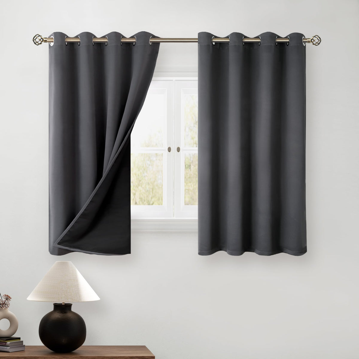 BGment 40 Inch Long Short Blackout Curtains for Small Windows