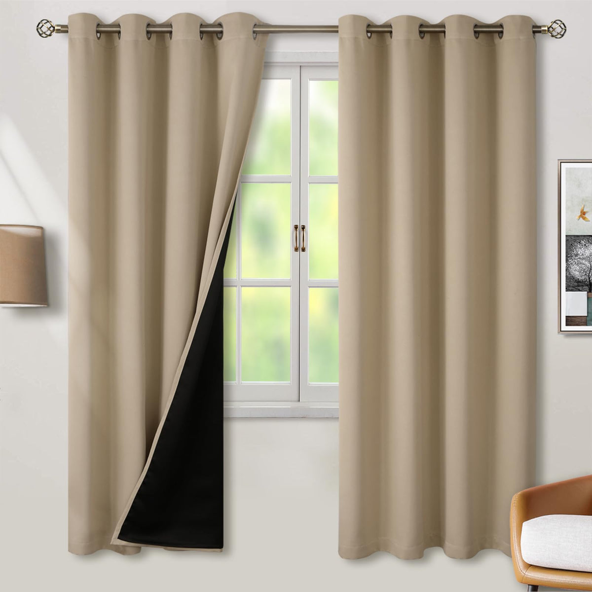 BGment 40 Inch Long Short Blackout Curtains for Small Windows