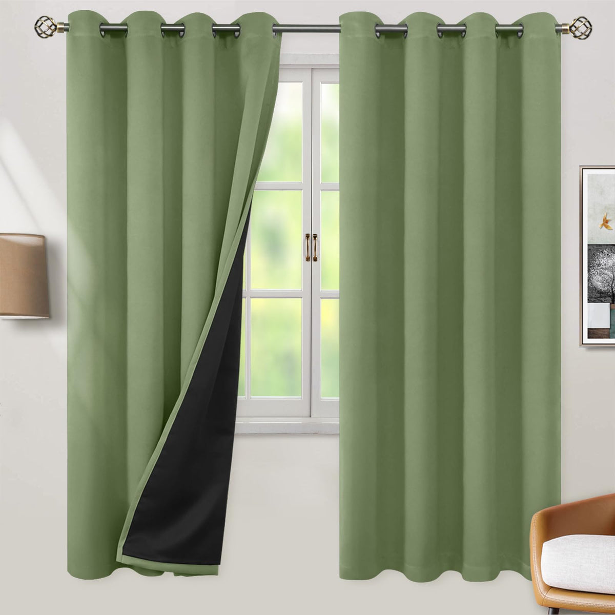 BGment 40 Inch Long Short Blackout Curtains for Small Windows