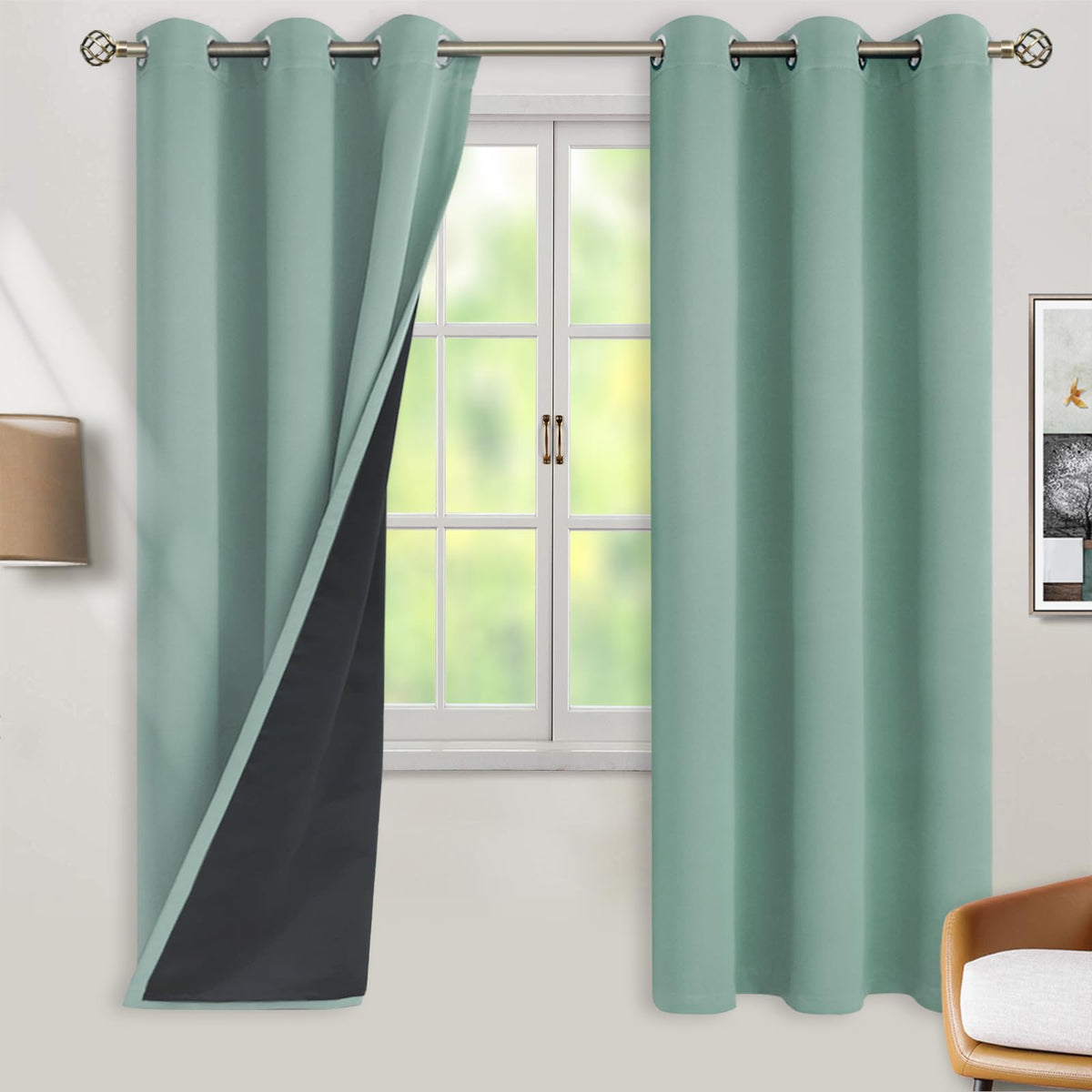 BGment 40 Inch Long Short Blackout Curtains for Small Windows