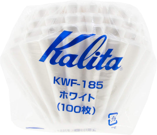 Kalita Wave Paper Coffee Filters I Larger Size 185 I 100 Count I Specially Pour Over Dripper I Made in Japan, Large, White