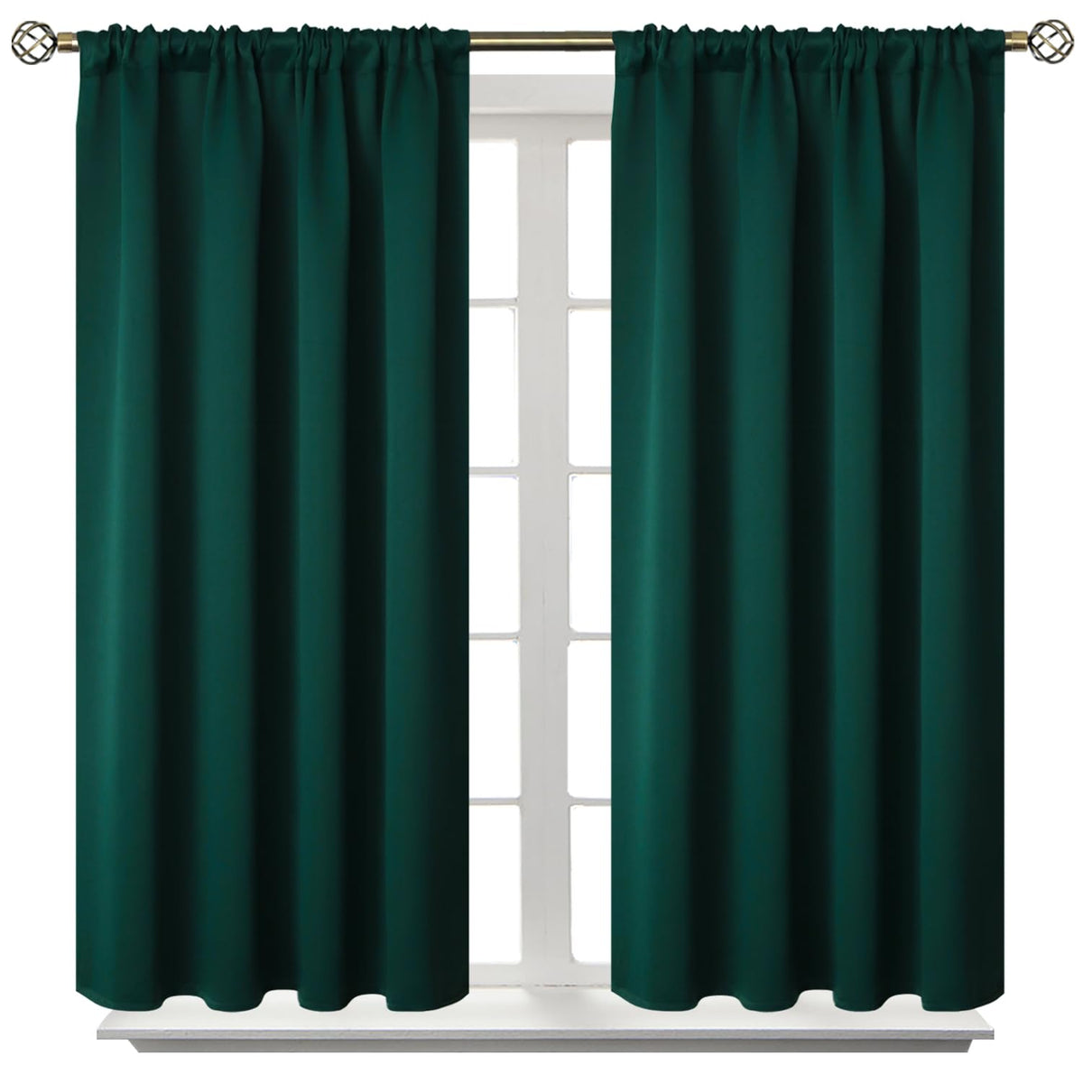 BGment Black Blackout Curtains 40 Inches Long for Kitchen Window 2 Panels