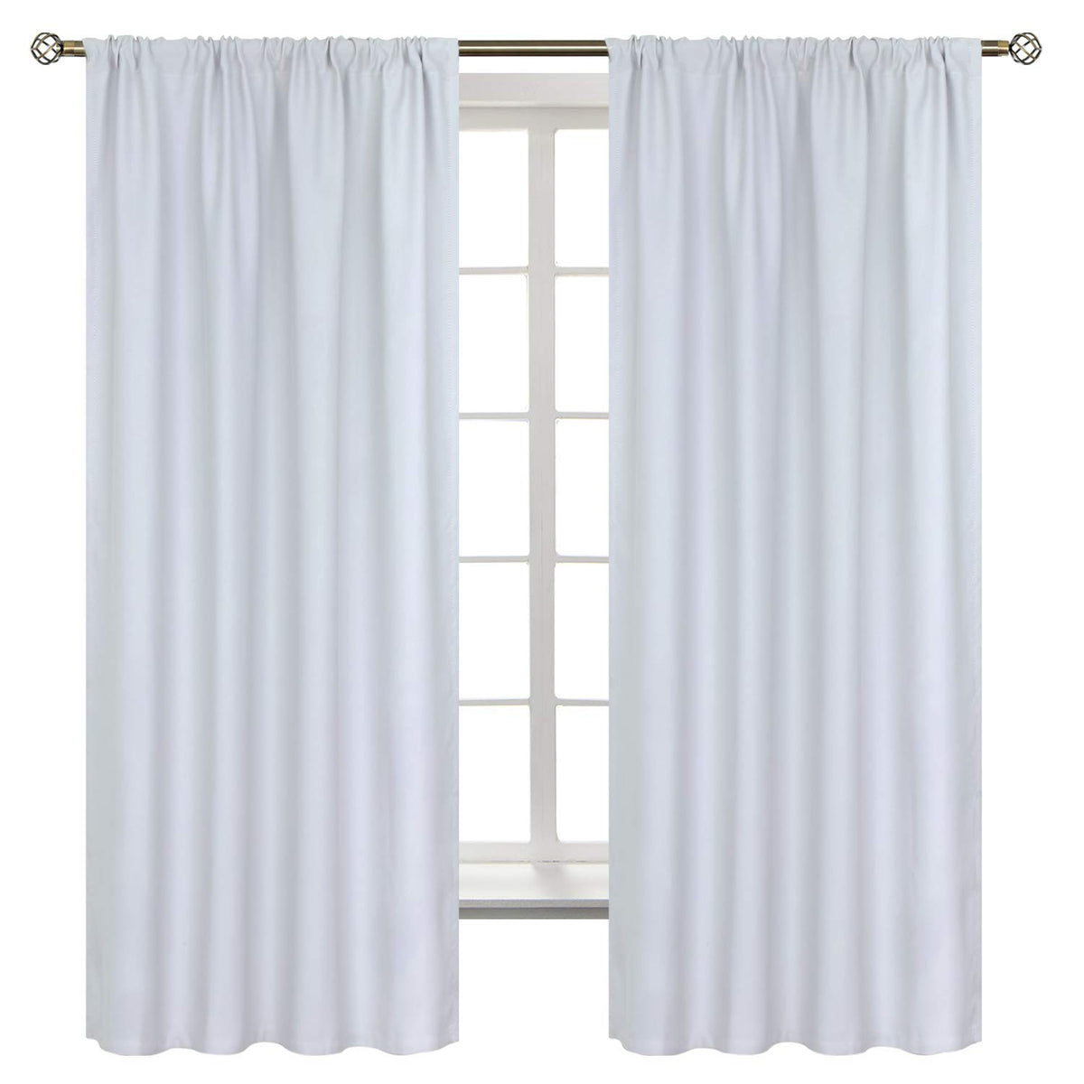 BGment Black Blackout Curtains 40 Inches Long for Kitchen Window 2 Panels