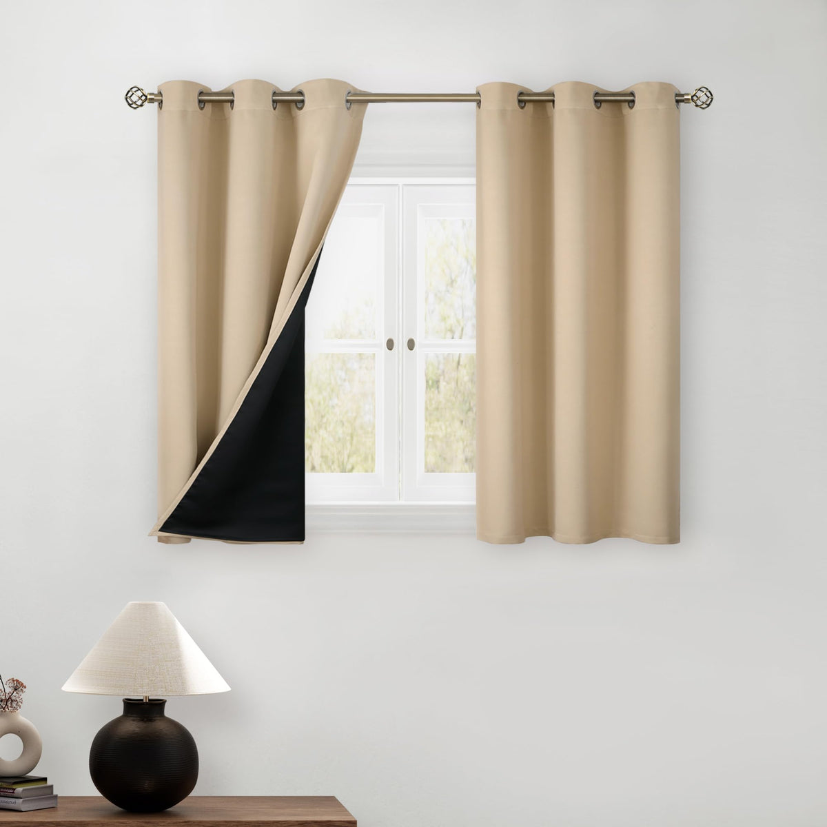 BGment 40 Inch Long Short Blackout Curtains for Small Windows