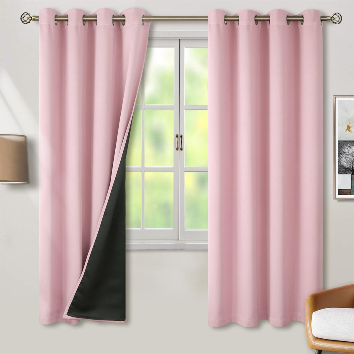 BGment 40 Inch Long Short Blackout Curtains for Small Windows