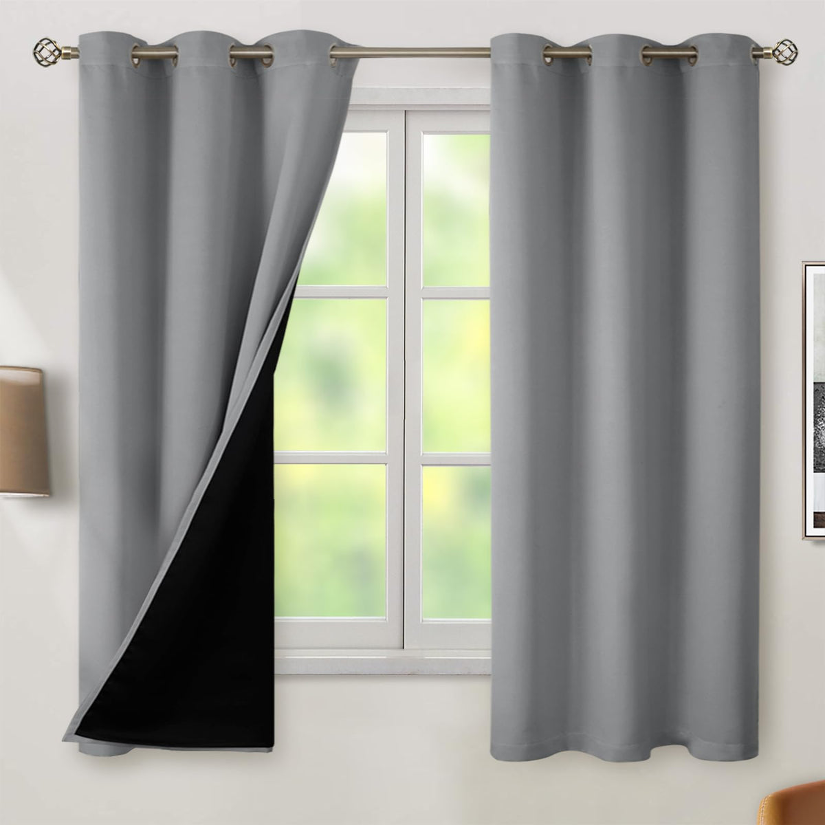 BGment 40 Inch Long Short Blackout Curtains for Small Windows