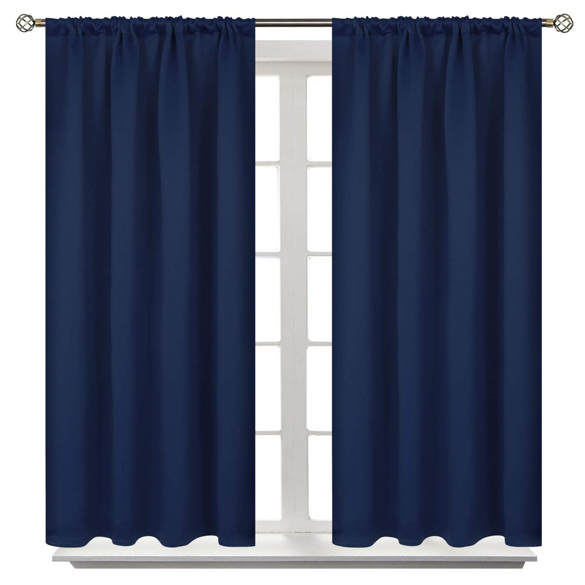 BGment Black Blackout Curtains 40 Inches Long for Kitchen Window 2 Panels