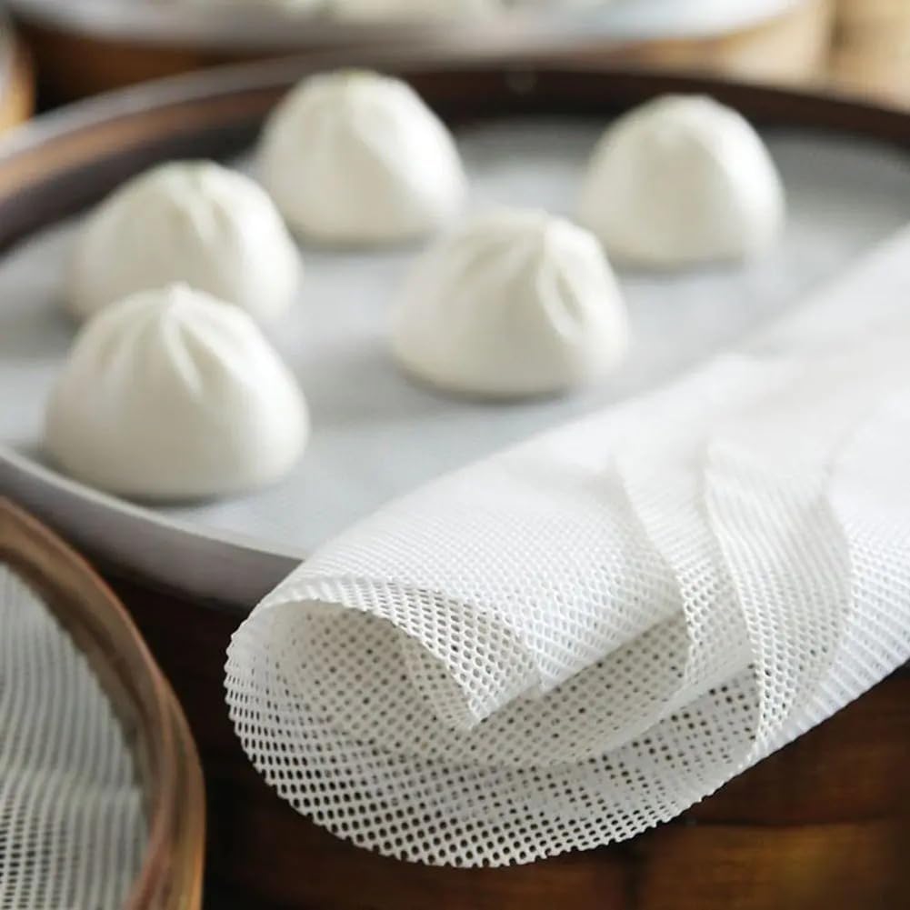23.6 Inch Round Silicone Steamer Liners, Food Grade Silicone Baking Mats Dumplings Buns Mat Pastry Dim Sum Mesh for Home Cooking