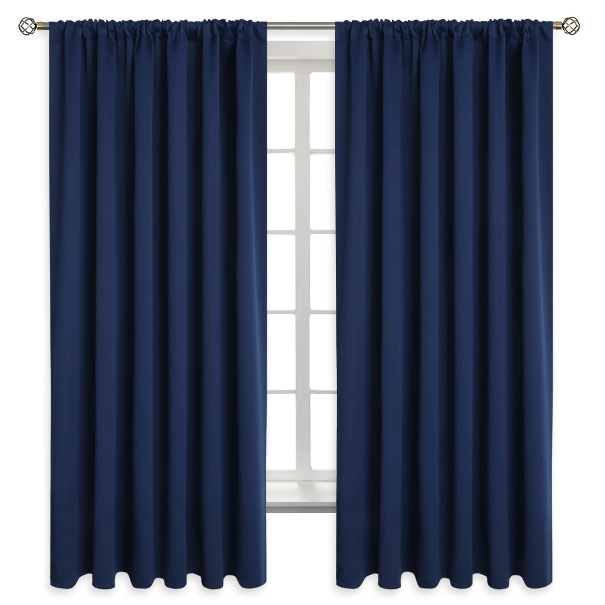 BGment Black Blackout Curtains 40 Inches Long for Kitchen Window 2 Panels
