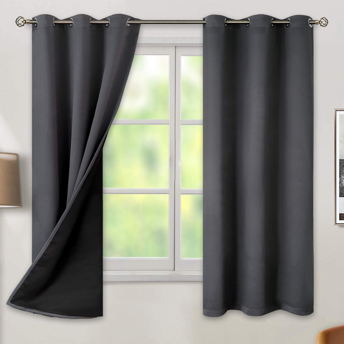 BGment 40 Inch Long Short Blackout Curtains for Small Windows