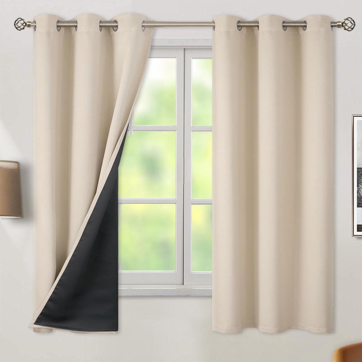 BGment 40 Inch Long Short Blackout Curtains for Small Windows