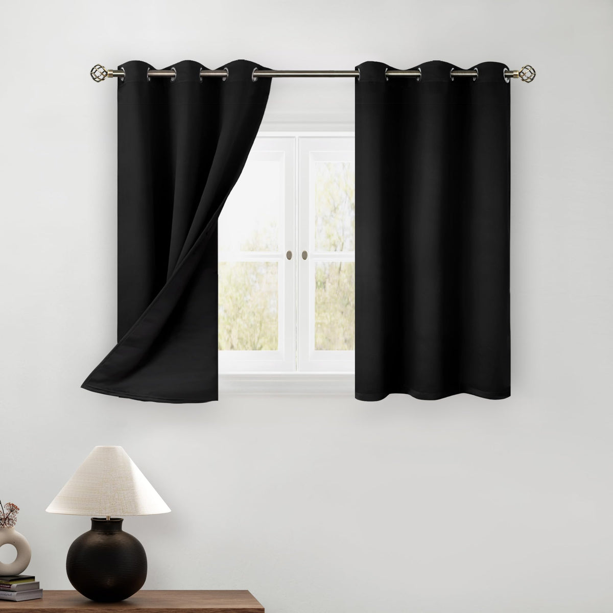BGment 40 Inch Long Short Blackout Curtains for Small Windows