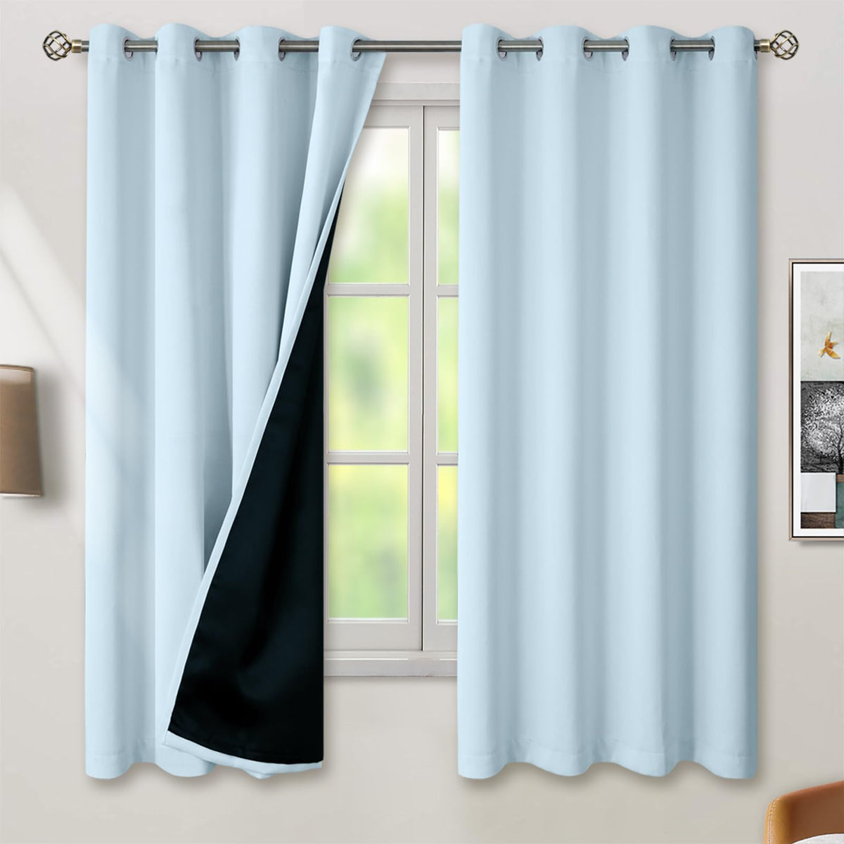 BGment 40 Inch Long Short Blackout Curtains for Small Windows