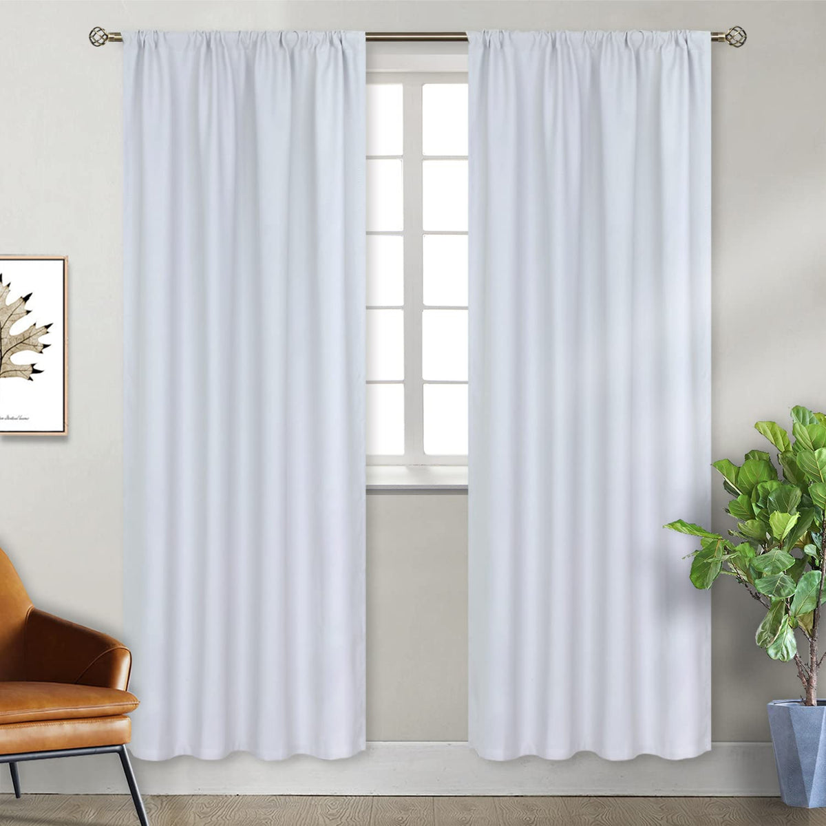 BGment Black Blackout Curtains 40 Inches Long for Kitchen Window 2 Panels